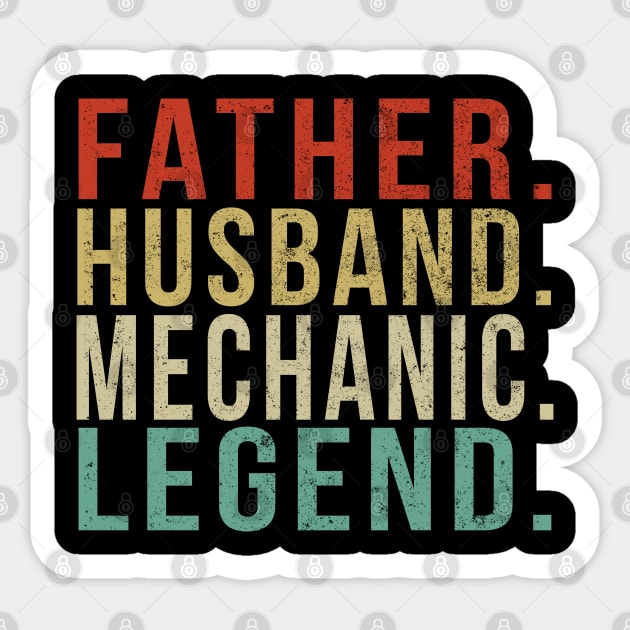 Mechanic Dad Vintage/ Father. Husband. Mechanic . Legend. Sticker by PGP